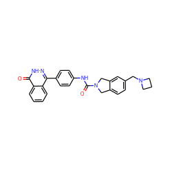 O=C(Nc1ccc(-c2n[nH]c(=O)c3ccccc23)cc1)N1Cc2ccc(CN3CCC3)cc2C1 ZINC000167058526