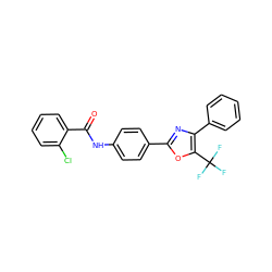 O=C(Nc1ccc(-c2nc(-c3ccccc3)c(C(F)(F)F)o2)cc1)c1ccccc1Cl ZINC000072183153