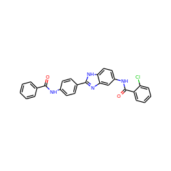 O=C(Nc1ccc(-c2nc3cc(NC(=O)c4ccccc4Cl)ccc3[nH]2)cc1)c1ccccc1 ZINC000038147872