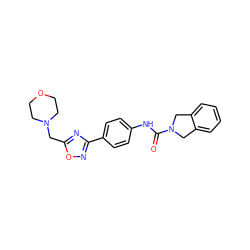 O=C(Nc1ccc(-c2noc(CN3CCOCC3)n2)cc1)N1Cc2ccccc2C1 ZINC000167195221