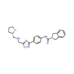 O=C(Nc1ccc(-c2noc(CNC[C@@H]3CCCO3)n2)cc1)N1Cc2ccccc2C1 ZINC000166994637