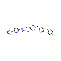 O=C(Nc1ccc(-n2nccn2)nc1)N1CCC2(CCN(Cc3cccc(Oc4ccc(Cl)cc4)c3)CC2)CC1 ZINC000103260736