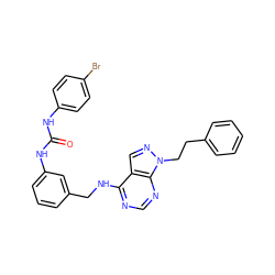 O=C(Nc1ccc(Br)cc1)Nc1cccc(CNc2ncnc3c2cnn3CCc2ccccc2)c1 ZINC000103253445