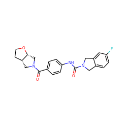 O=C(Nc1ccc(C(=O)N2C[C@@H]3CCO[C@@H]3C2)cc1)N1Cc2ccc(F)cc2C1 ZINC000167270007