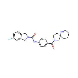 O=C(Nc1ccc(C(=O)N2CC[C@]3(CCCCN3)C2)cc1)N1Cc2ccc(F)cc2C1 ZINC000166970385