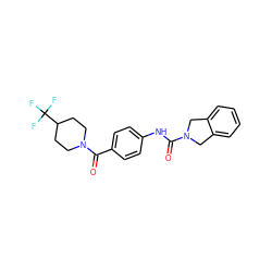 O=C(Nc1ccc(C(=O)N2CCC(C(F)(F)F)CC2)cc1)N1Cc2ccccc2C1 ZINC000167811185