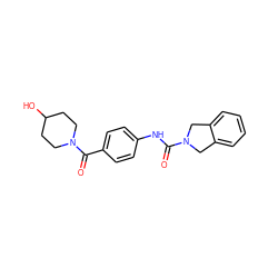 O=C(Nc1ccc(C(=O)N2CCC(O)CC2)cc1)N1Cc2ccccc2C1 ZINC000167508819