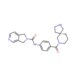 O=C(Nc1ccc(C(=O)N2CCC[C@@]3(CCNC3)C2)cc1)N1Cc2ccncc2C1 ZINC000167304431