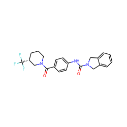 O=C(Nc1ccc(C(=O)N2CCC[C@@H](C(F)(F)F)C2)cc1)N1Cc2ccccc2C1 ZINC000166833964