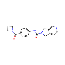 O=C(Nc1ccc(C(=O)N2CCC2)cc1)N1Cc2ccncc2C1 ZINC000166767250