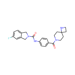 O=C(Nc1ccc(C(=O)N2CCC3(CCN3)CC2)cc1)N1Cc2ccc(F)cc2C1 ZINC000167595166