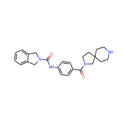 O=C(Nc1ccc(C(=O)N2CCC3(CCNCC3)C2)cc1)N1Cc2ccccc2C1 ZINC000166969194