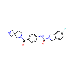 O=C(Nc1ccc(C(=O)N2CCC3(CNC3)C2)cc1)N1Cc2ccc(F)cc2C1 ZINC000166352207