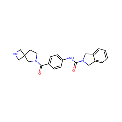 O=C(Nc1ccc(C(=O)N2CCC3(CNC3)C2)cc1)N1Cc2ccccc2C1 ZINC000166451438