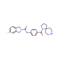 O=C(Nc1ccc(C(=O)N2CCCC23CCNCC3)cc1)N1Cc2ccc(F)cc2C1 ZINC000166030848