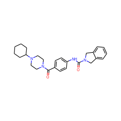 O=C(Nc1ccc(C(=O)N2CCN(C3CCCCC3)CC2)cc1)N1Cc2ccccc2C1 ZINC000167766557