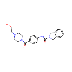 O=C(Nc1ccc(C(=O)N2CCN(CCO)CC2)cc1)N1Cc2ccccc2C1 ZINC000167014267