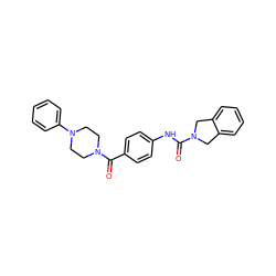 O=C(Nc1ccc(C(=O)N2CCN(c3ccccc3)CC2)cc1)N1Cc2ccccc2C1 ZINC000167405019