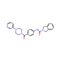 O=C(Nc1ccc(C(=O)N2CCN(c3cccnc3)CC2)cc1)N1Cc2ccccc2C1 ZINC000167391876