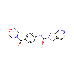 O=C(Nc1ccc(C(=O)N2CCOCC2)cc1)N1Cc2ccncc2C1 ZINC000167267083