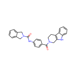 O=C(Nc1ccc(C(=O)N2CCc3c([nH]c4ccccc34)C2)cc1)N1Cc2ccccc2C1 ZINC000167120291