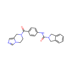 O=C(Nc1ccc(C(=O)N2CCn3cncc3C2)cc1)N1Cc2ccccc2C1 ZINC000166093112