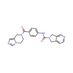 O=C(Nc1ccc(C(=O)N2CCn3cncc3C2)cc1)N1Cc2ccncc2C1 ZINC000167034480