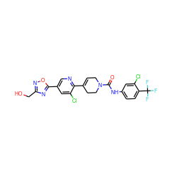 O=C(Nc1ccc(C(F)(F)F)c(Cl)c1)N1CC=C(c2ncc(-c3nc(CO)no3)cc2Cl)CC1 ZINC000205057412