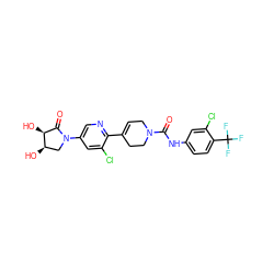 O=C(Nc1ccc(C(F)(F)F)c(Cl)c1)N1CC=C(c2ncc(N3C[C@@H](O)[C@@H](O)C3=O)cc2Cl)CC1 ZINC000149148484