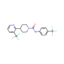 O=C(Nc1ccc(C(F)(F)F)cc1)N1CCC(c2ncccc2C(F)(F)F)CC1 ZINC000028094633