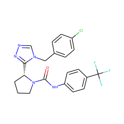 O=C(Nc1ccc(C(F)(F)F)cc1)N1CCC[C@@H]1c1nncn1Cc1ccc(Cl)cc1 ZINC000058576331