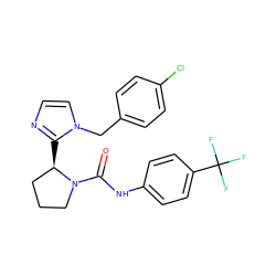 O=C(Nc1ccc(C(F)(F)F)cc1)N1CCC[C@H]1c1nccn1Cc1ccc(Cl)cc1 ZINC000058576551