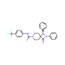 O=C(Nc1ccc(C(F)(F)F)cc1)N1CCC2(CC1)C(=O)N(c1ccccc1)[C@@H]2c1ccccc1 ZINC000040933062