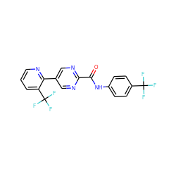 O=C(Nc1ccc(C(F)(F)F)cc1)c1ncc(-c2ncccc2C(F)(F)F)cn1 ZINC000038149575