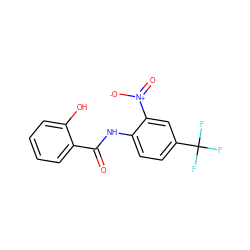 O=C(Nc1ccc(C(F)(F)F)cc1[N+](=O)[O-])c1ccccc1O ZINC000004300057