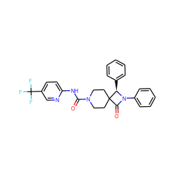 O=C(Nc1ccc(C(F)(F)F)cn1)N1CCC2(CC1)C(=O)N(c1ccccc1)[C@@H]2c1ccccc1 ZINC000040933347