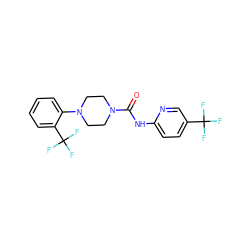 O=C(Nc1ccc(C(F)(F)F)cn1)N1CCN(c2ccccc2C(F)(F)F)CC1 ZINC000028103767