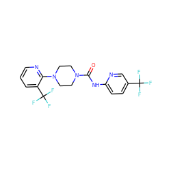 O=C(Nc1ccc(C(F)(F)F)cn1)N1CCN(c2ncccc2C(F)(F)F)CC1 ZINC000013612035