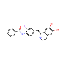 O=C(Nc1ccc(C[C@@H]2NCCc3cc(O)c(O)cc32)cc1I)c1ccccc1 ZINC000013758583