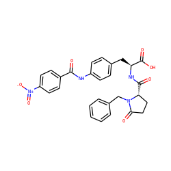 O=C(Nc1ccc(C[C@H](NC(=O)[C@@H]2CCC(=O)N2Cc2ccccc2)C(=O)O)cc1)c1ccc([N+](=O)[O-])cc1 ZINC000027846338