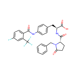 O=C(Nc1ccc(C[C@H](NC(=O)[C@@H]2CCC(=O)N2Cc2ccccc2)C(=O)O)cc1)c1ccc(F)cc1C(F)(F)F ZINC000027854486