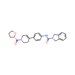 O=C(Nc1ccc(C2=CCN(C(=O)[C@@H]3CCCO3)CC2)cc1)N1Cc2ccccc2C1 ZINC000167499711