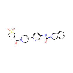 O=C(Nc1ccc(C2=CCN(C(=O)[C@@H]3CCS(=O)(=O)C3)CC2)nc1)N1Cc2ccccc2C1 ZINC000166243090