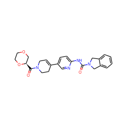 O=C(Nc1ccc(C2=CCN(C(=O)[C@@H]3COCCO3)CC2)cn1)N1Cc2ccccc2C1 ZINC000166323659