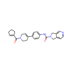 O=C(Nc1ccc(C2=CCN(C(=O)C3=CCCC3)CC2)cc1)N1Cc2ccncc2C1 ZINC000167091434