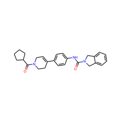 O=C(Nc1ccc(C2=CCN(C(=O)C3CCCC3)CC2)cc1)N1Cc2ccccc2C1 ZINC000166642986