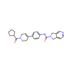 O=C(Nc1ccc(C2=CCN(C(=O)C3CCCC3)CC2)cc1)N1Cc2ccncc2C1 ZINC000166890913