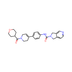 O=C(Nc1ccc(C2=CCN(C(=O)C3CCOCC3)CC2)cc1)N1Cc2ccncc2C1 ZINC000165995322