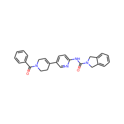 O=C(Nc1ccc(C2=CCN(C(=O)c3ccccc3)CC2)cn1)N1Cc2ccccc2C1 ZINC000166970631