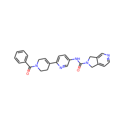 O=C(Nc1ccc(C2=CCN(C(=O)c3ccccc3)CC2)nc1)N1Cc2ccncc2C1 ZINC000166056320